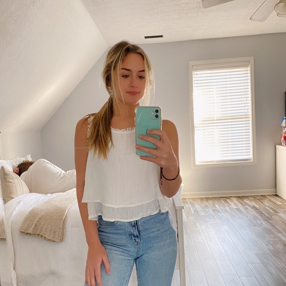white tank top